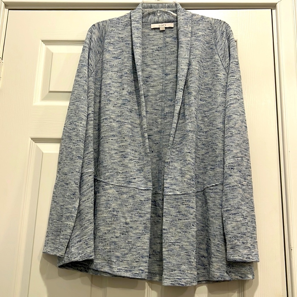 Loft light weight cardigan soft blue with hints of off white, perfect condition